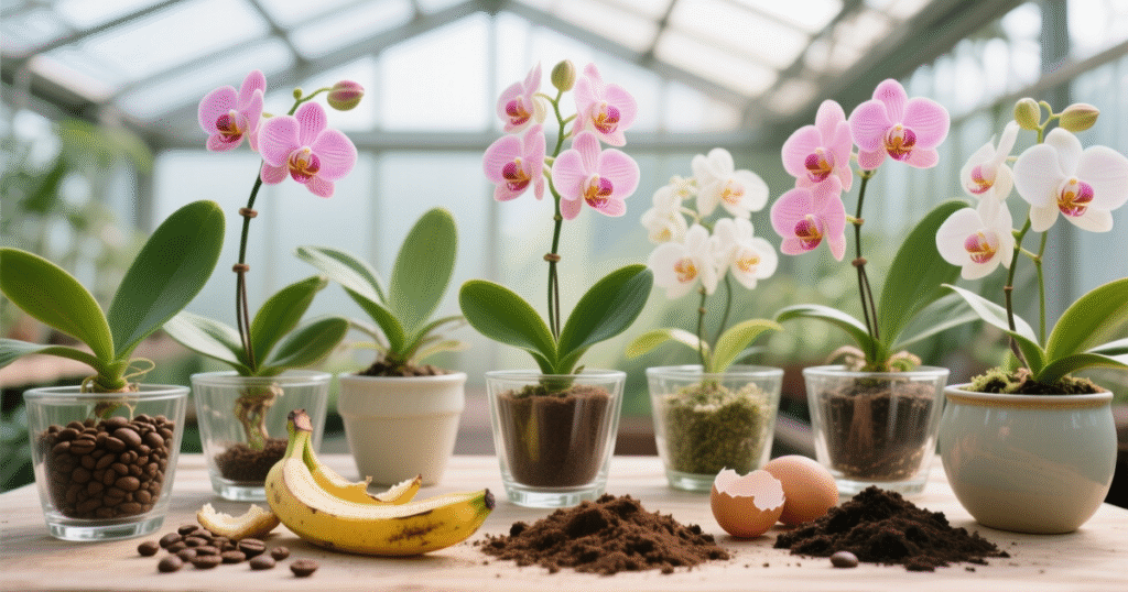 “Adubação caseira de orquídeas com casca de banana e borra de café, casca de ovo.”